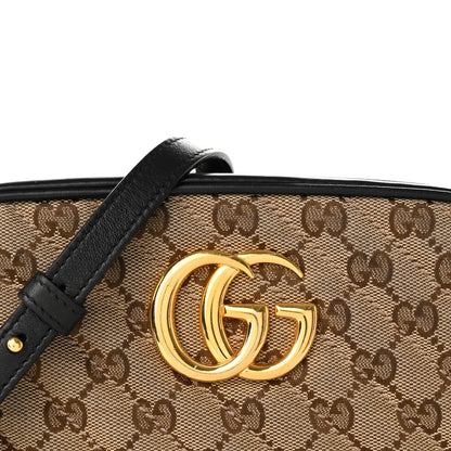 Gucci Monogram Matelasse Diagonal Small GG Marmont Chain Shoulder Bag Beige Black 8 of 19