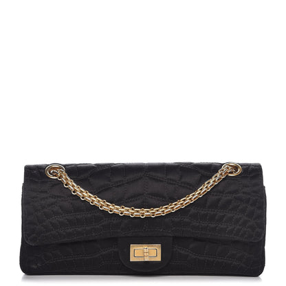 Chanel Satin Coco's Croc 2.55 Reissue East West Flap Black 1 of 7