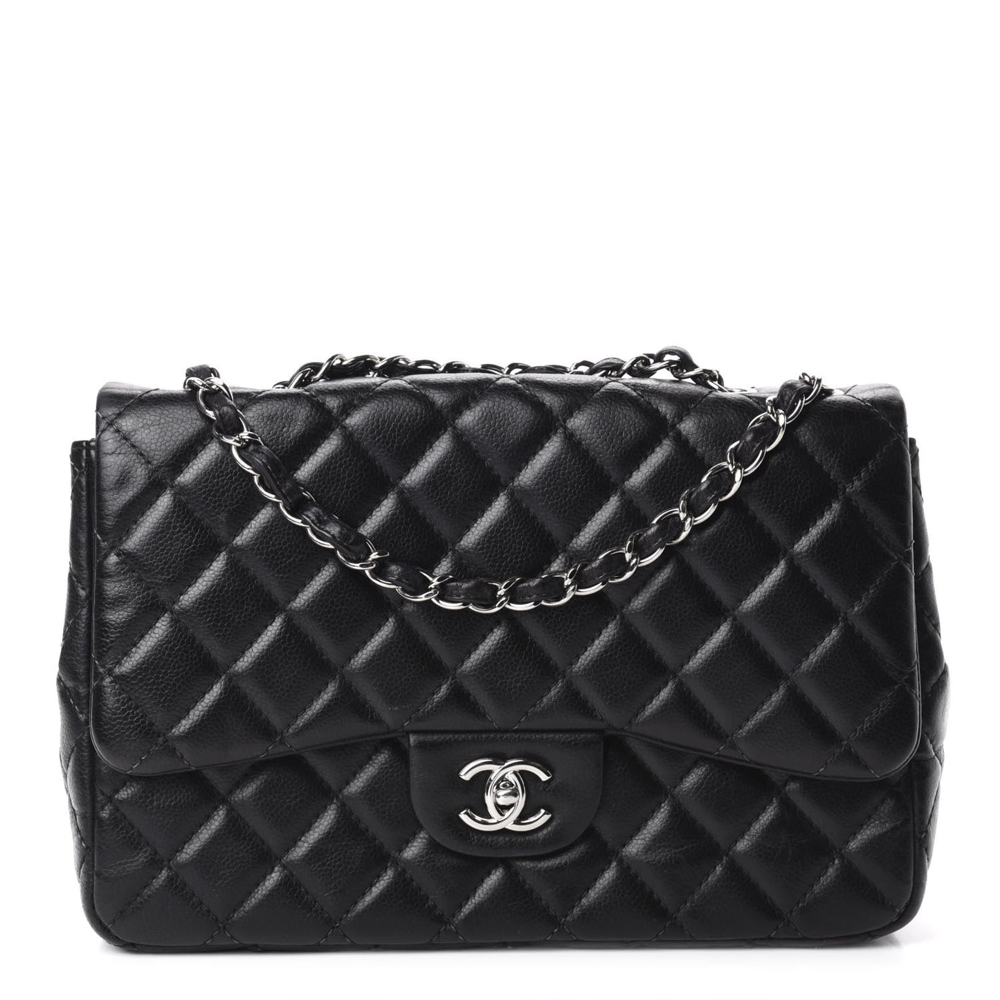 Caviar Quilted Jumbo Single Flap Black
