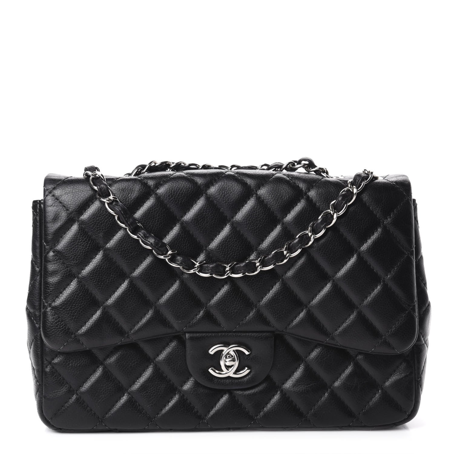 Chanel Caviar Quilted Jumbo Single Flap Black 1 of 11