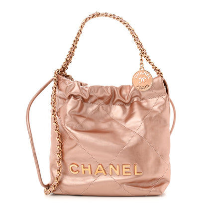 Chanel Metallic Calfskin Quilted Mini Chanel 22 Copper 1 of 9