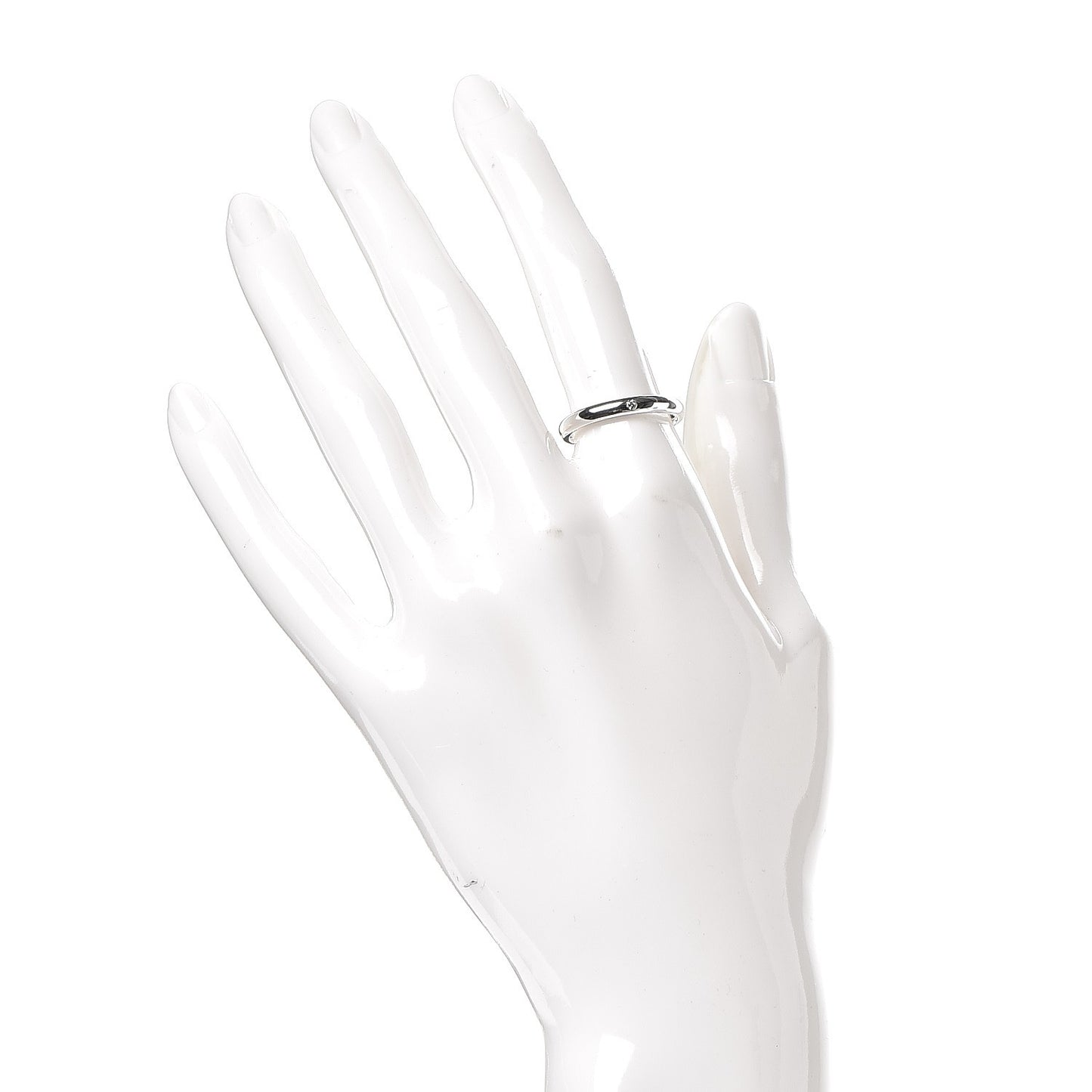 Elsa Peretti Sterling Silver Diamond Band Ring 53.1 6.5