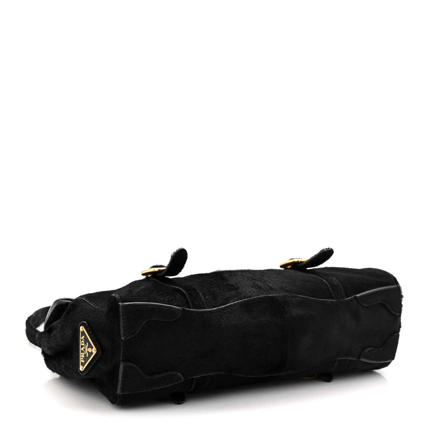 Prada Calf Hair Shoulder Bag Black 4 of 10