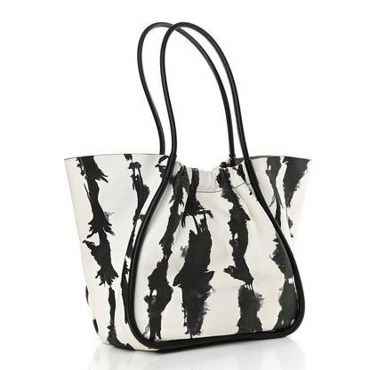 Proenza Schouler Lambskin Tie Dye XL Ruched Tote Optic White Black 4 of 10