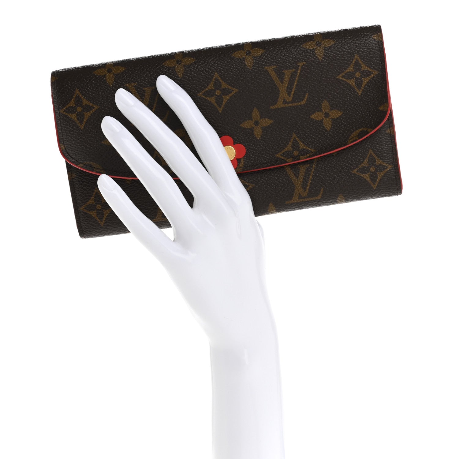 Louis Vuitton Monogram Bloom Flower Emilie Wallet Rouge 2 of 12