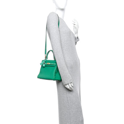 Hermes Togo Lizard Kelly Retourne Touch 25 Menthe 2 of 12