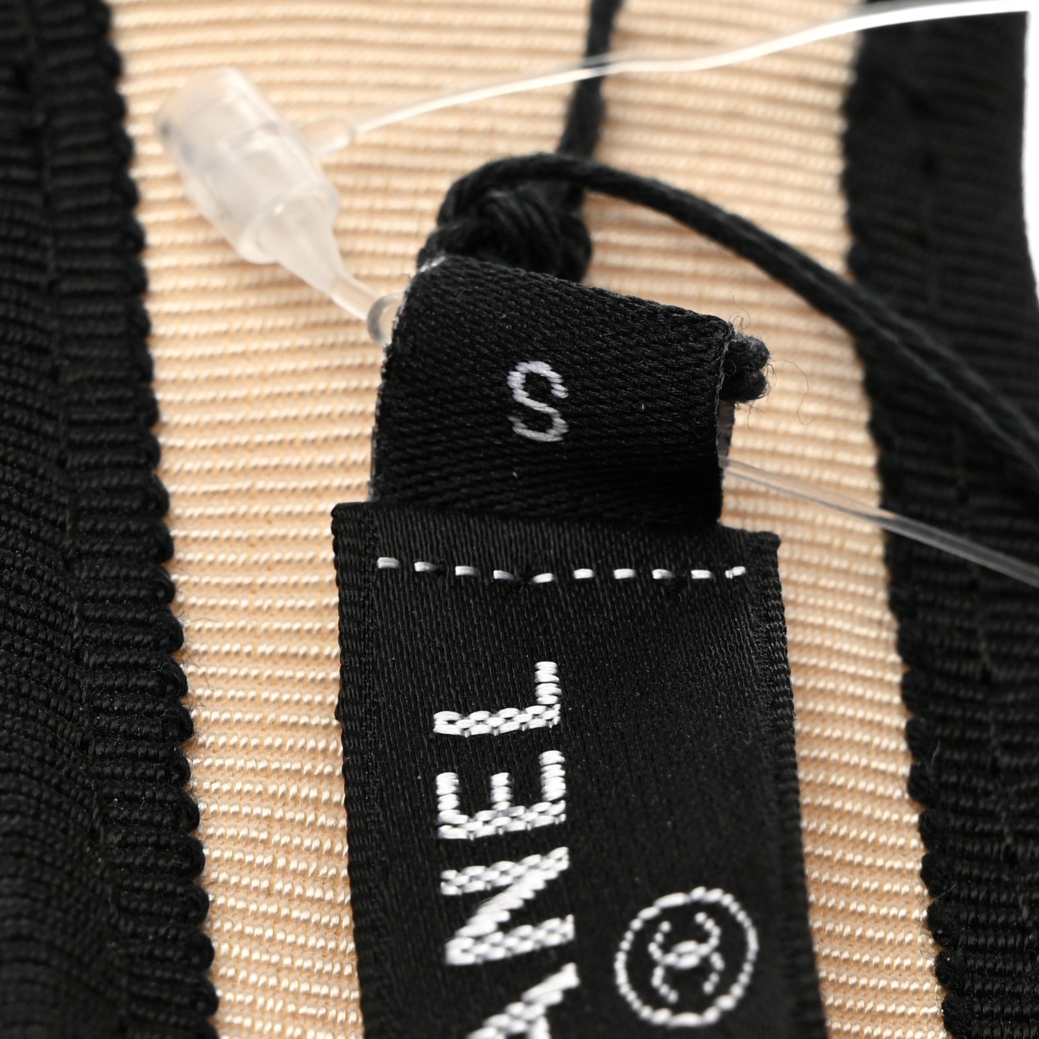 Chanel Straw Grosgrain Visor S Beige Black 8 of 9