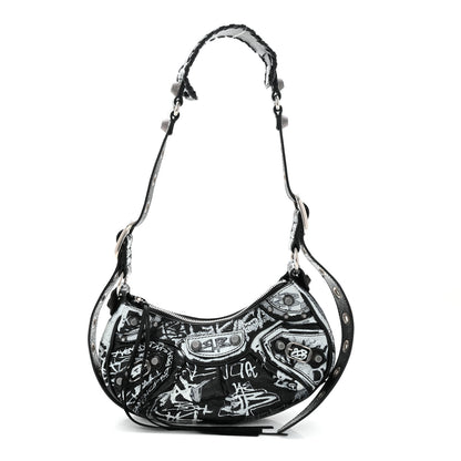 Balenciaga Agneau Arena Graffiti Le Cagole Shoulder Bag XS Black 1 of 11