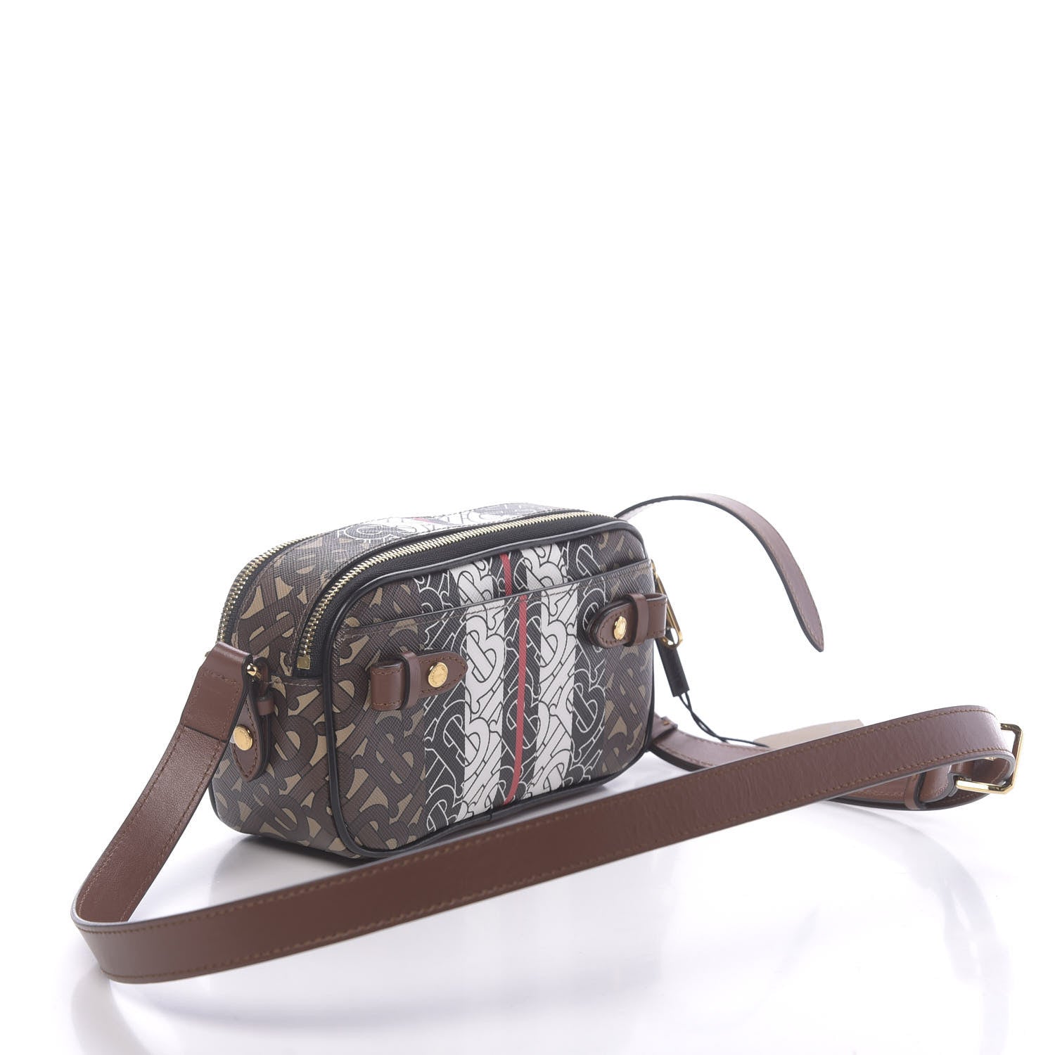 Burberry E-Canvas Monogram Stripe Convertible Camera Bag 4 of 13