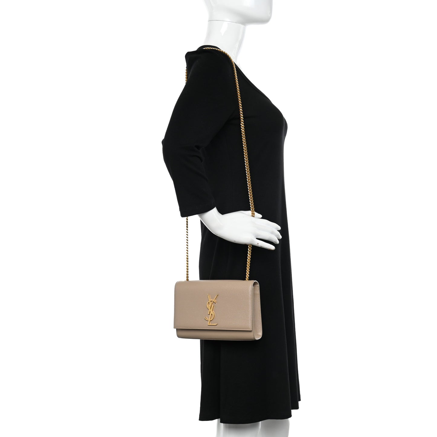 Grain De Poudre Small Monogram Kate Satchel Dark Beige