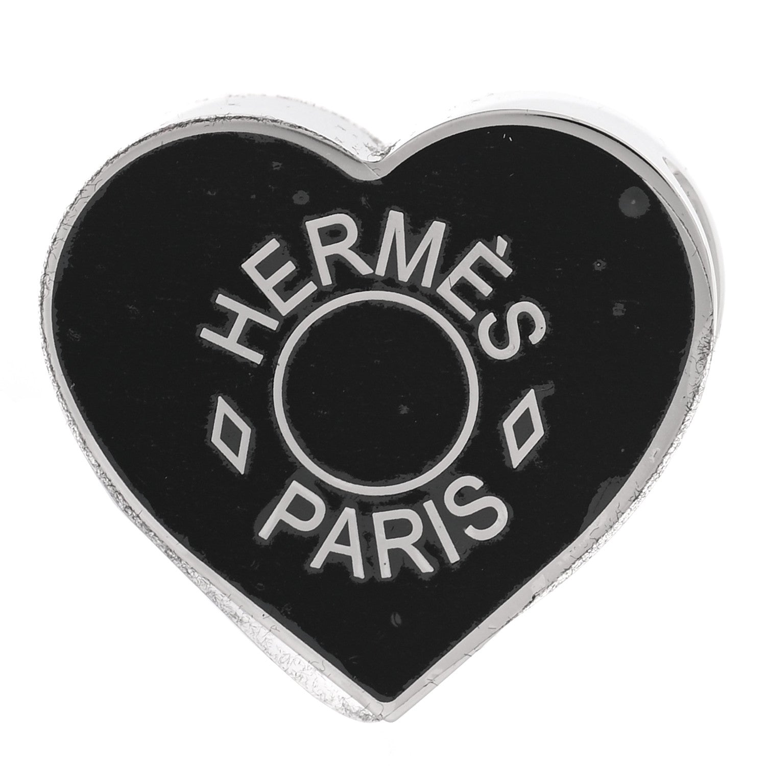 Hermes Palladium Coeur Scarf Ring Black 1 of 4