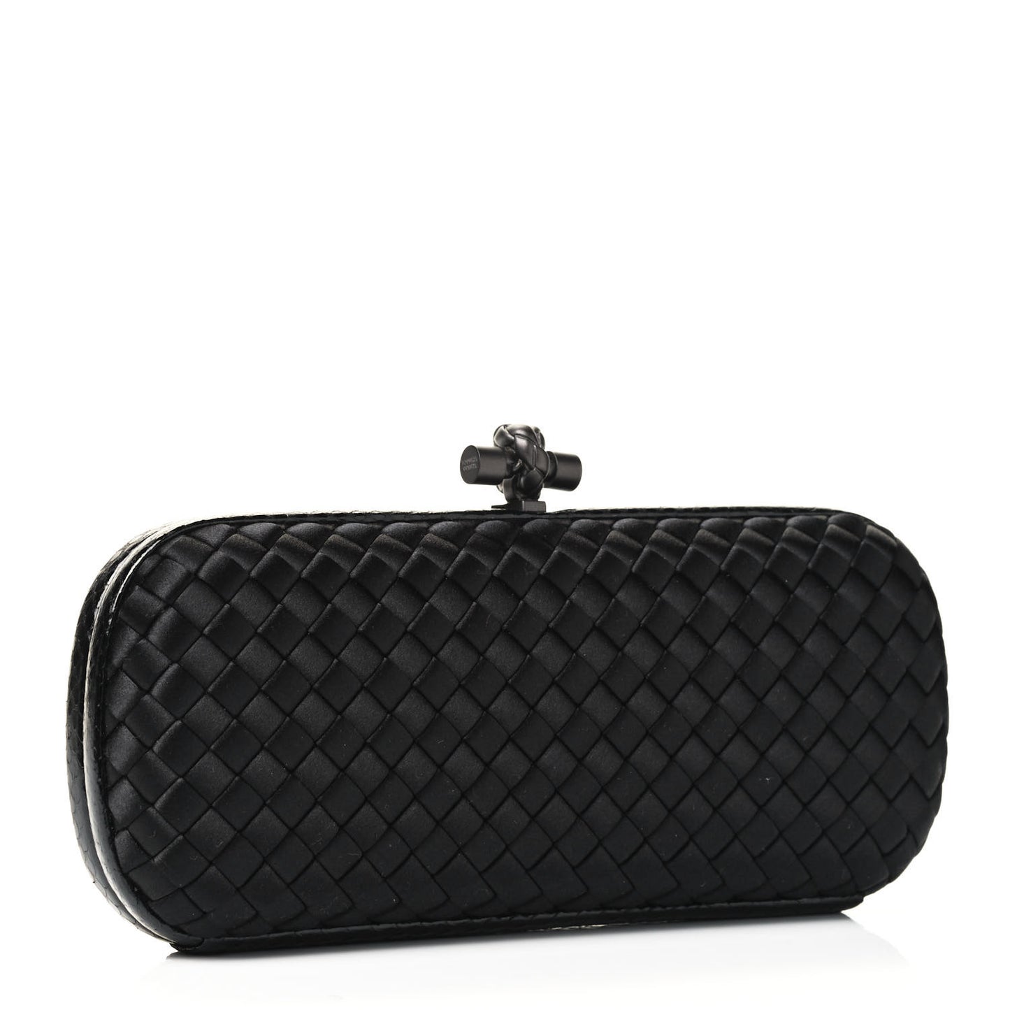 Satin Ayers Intreccio Impero Stretch Knot Clutch Black