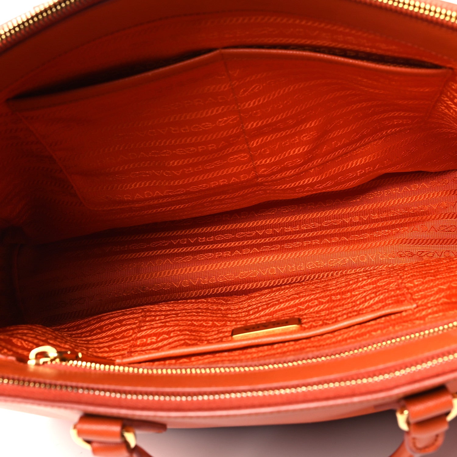 Prada Saffiano Large Galleria Double Zip Tote Papaya 4 of 13