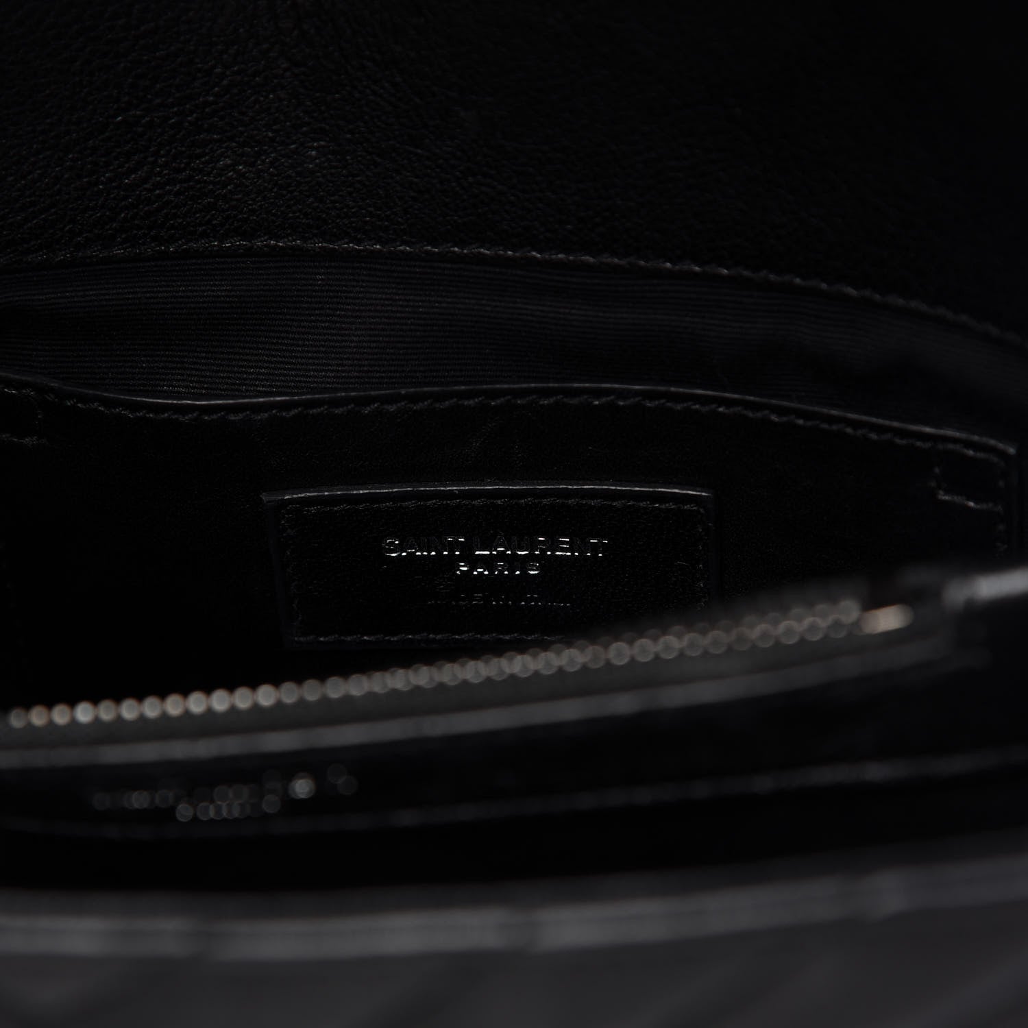 Saint Laurent Sheepskin Matelasse Chevron Monogram Medium College Bag Black 8 of 8