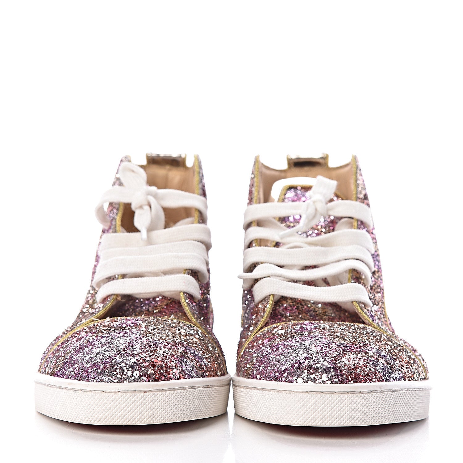 Christian Louboutin Bip Bip Glitter Womens Disco Ball Flat Sneakers 40 Rosette 2 of 12