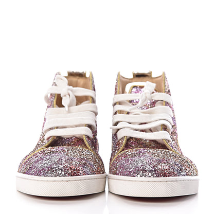 Christian Louboutin Bip Bip Glitter Womens Disco Ball Flat Sneakers 40 Rosette 2 of 12