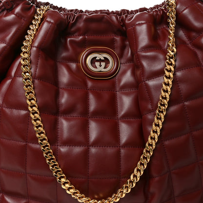 Gucci Calfskin Quilted Large Deco Tote Bag Rosso Ancora Red 8 of 10