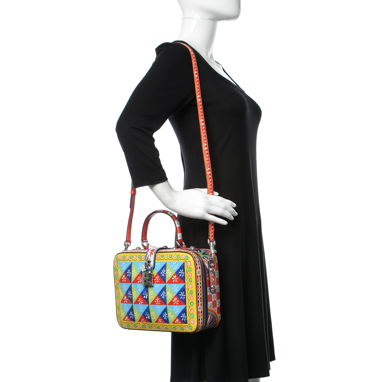 Dolce & Gabbana Dauphine Majolica Printed Box Bag Multicolor 2 of 12