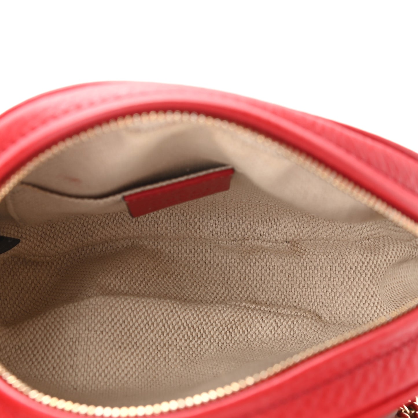 Pebbled Calfskin Mini Soho Chain Bag Tabasco Red