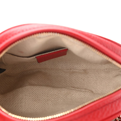 Gucci Pebbled Calfskin Mini Soho Chain Bag Tabasco Red 5 of 11