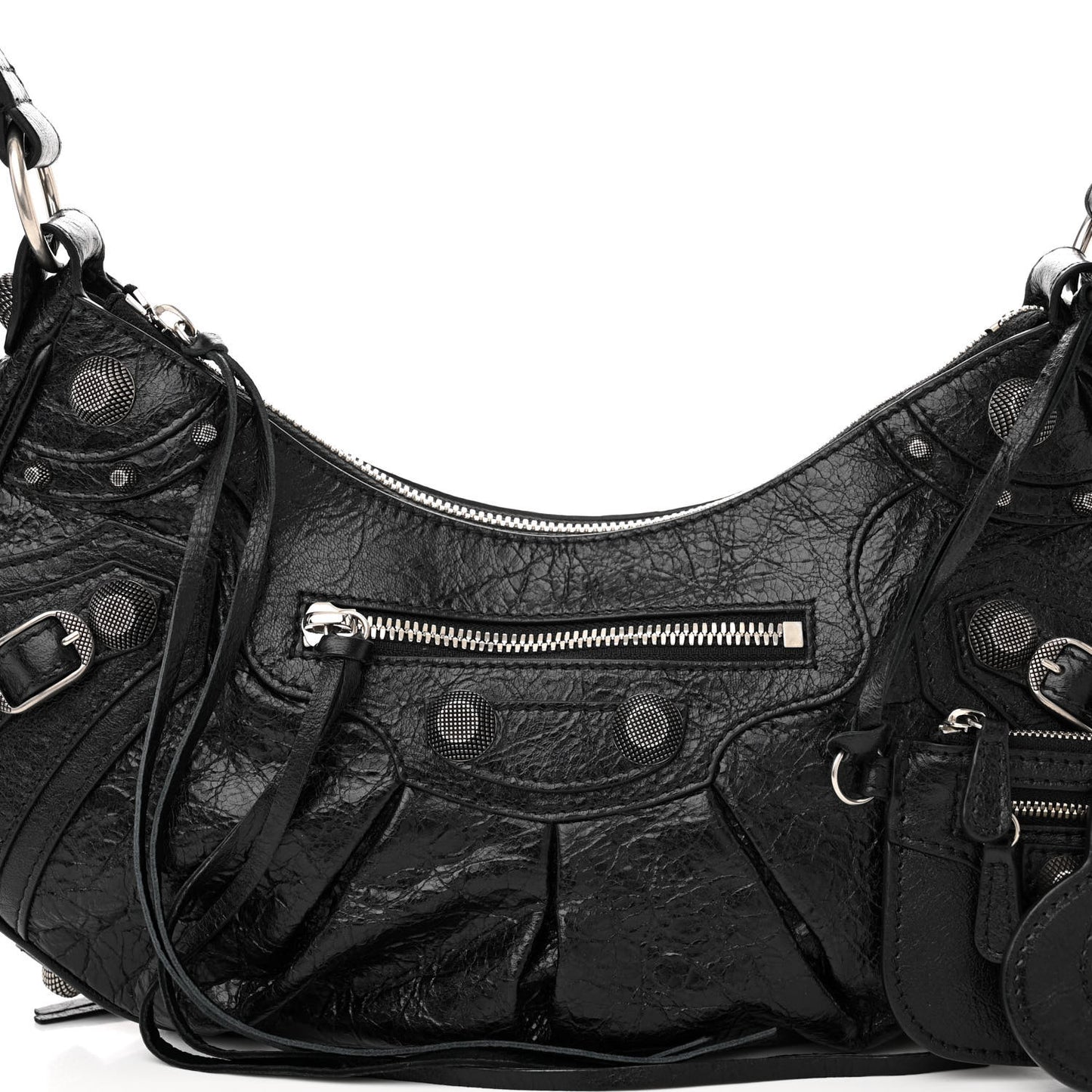 Agneau Arena Small Le Cagole Shoulder Bag Black