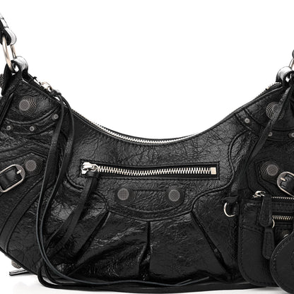 Balenciaga Agneau Arena Small Le Cagole Shoulder Bag Black 8 of 10
