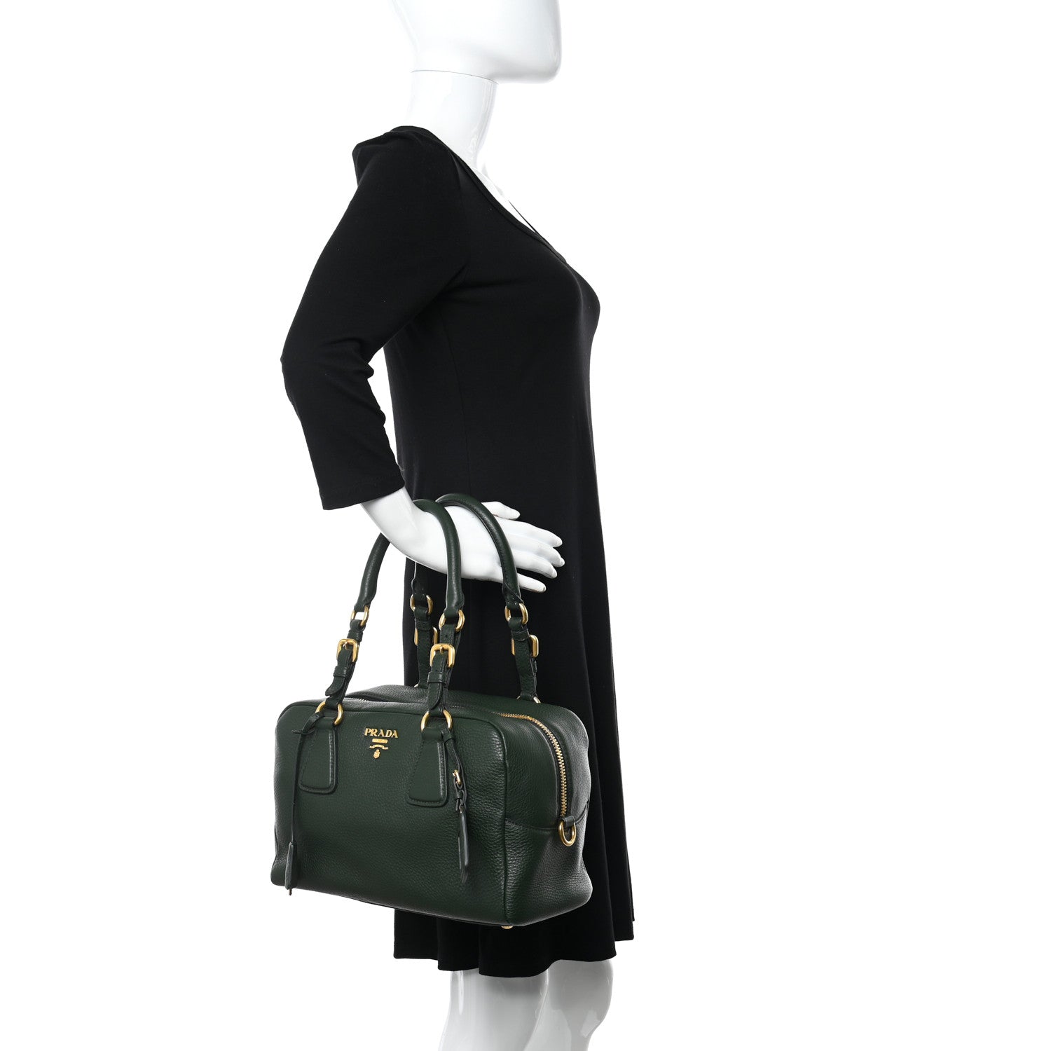 Prada Vitello Daino Top Handle Tote Foresta 2 of 19