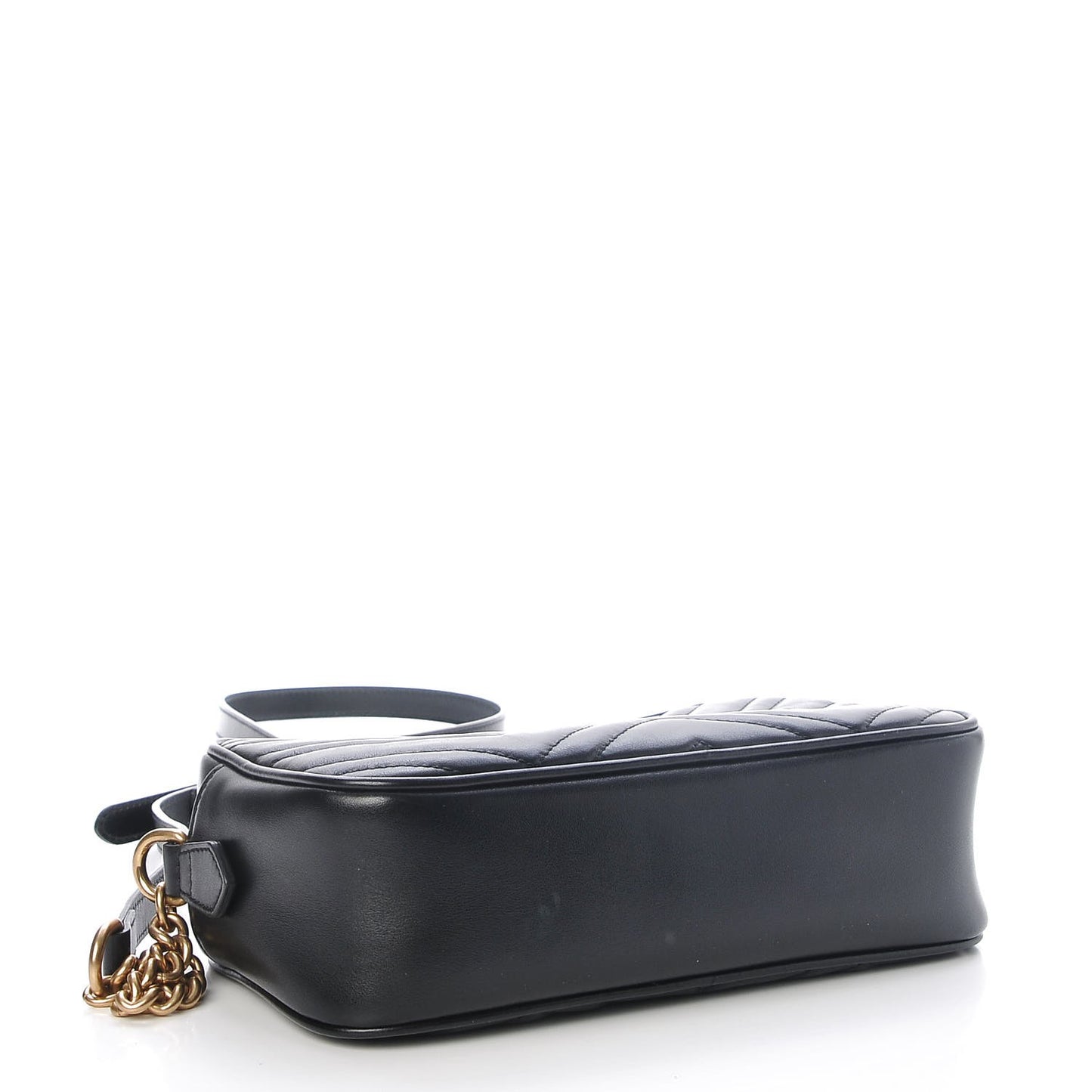 Calfskin Matelasse Small GG Marmont Chain Shoulder Bag Black