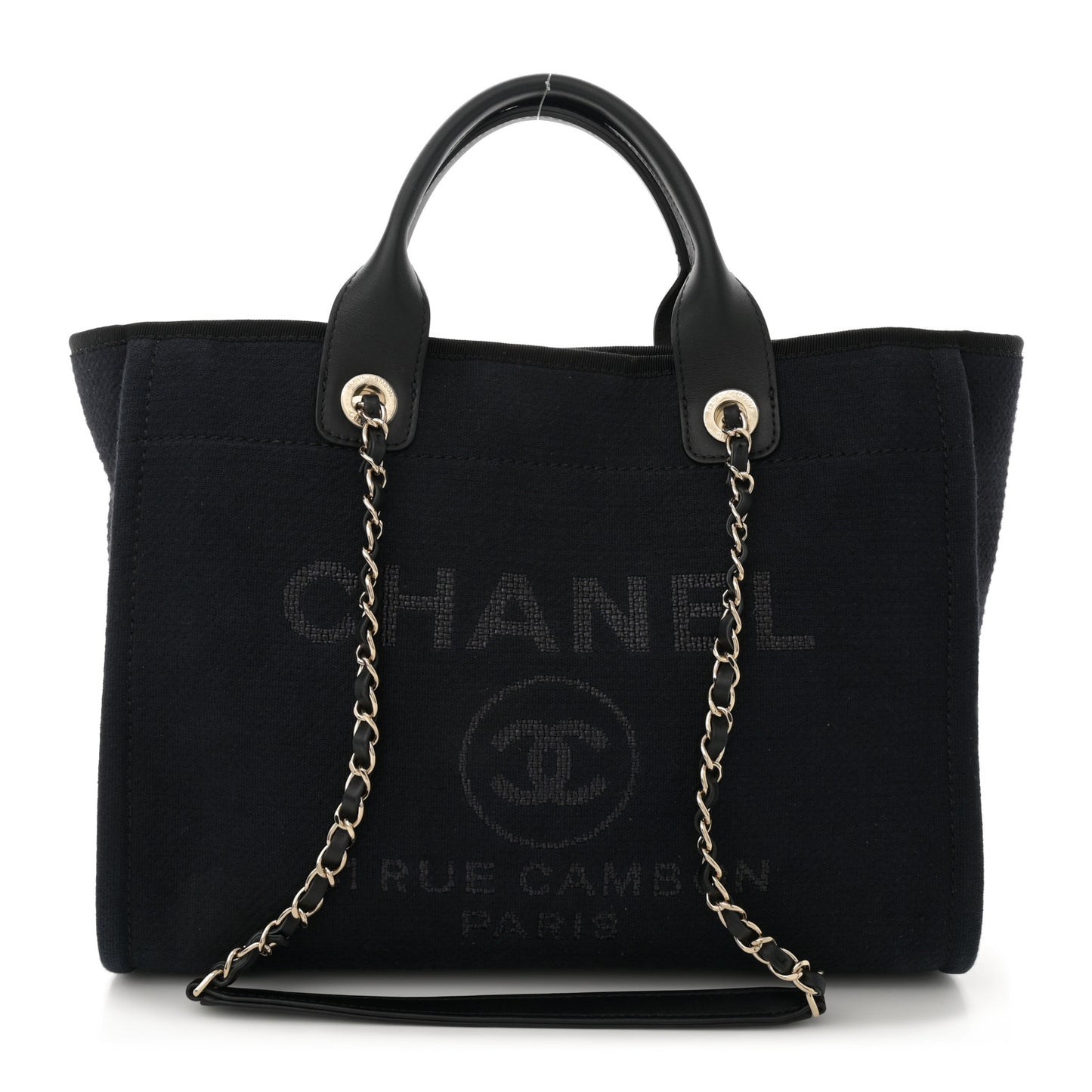 Mixed Fibers Small Deauville Tote Navy Blue