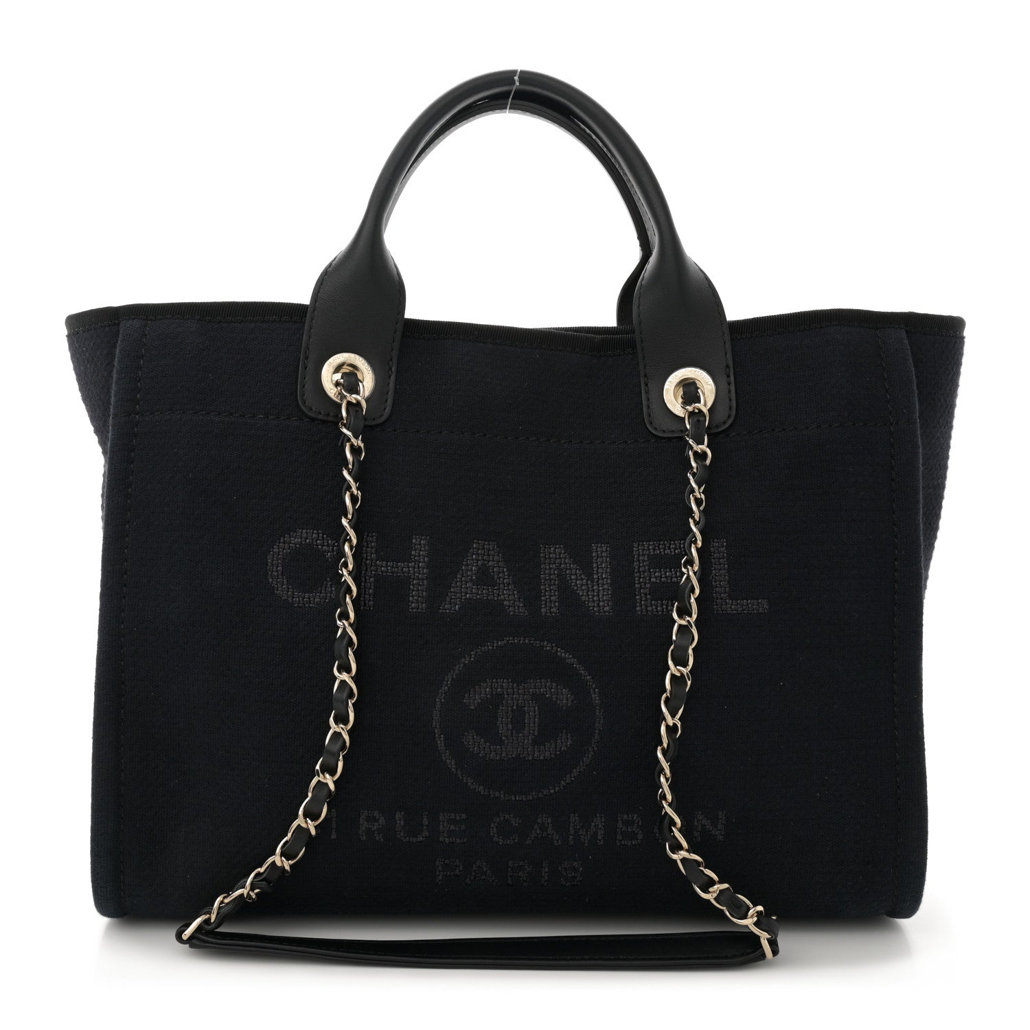 Chanel Mixed Fibers Small Deauville Tote Navy Blue 1 of 11