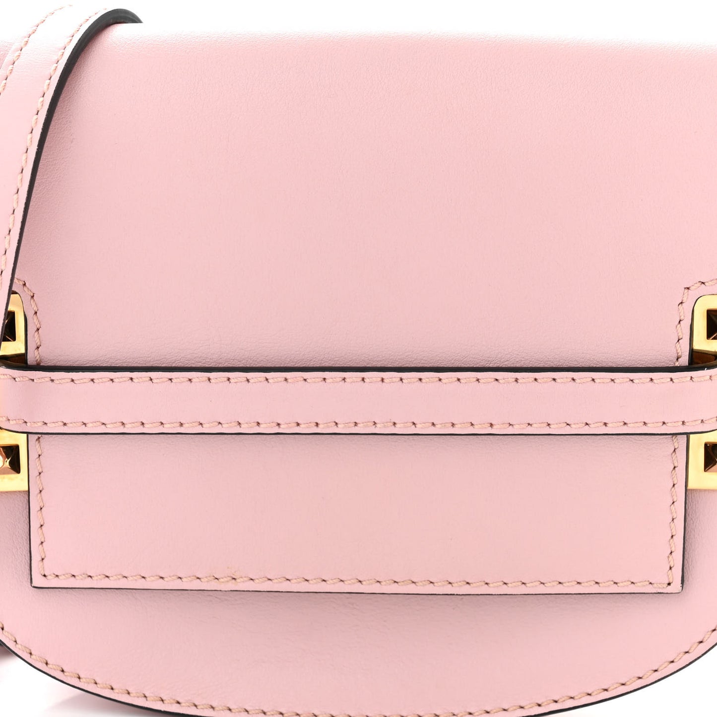 Calfskin Small My Rockstud Saddle Bag Rose Quartz