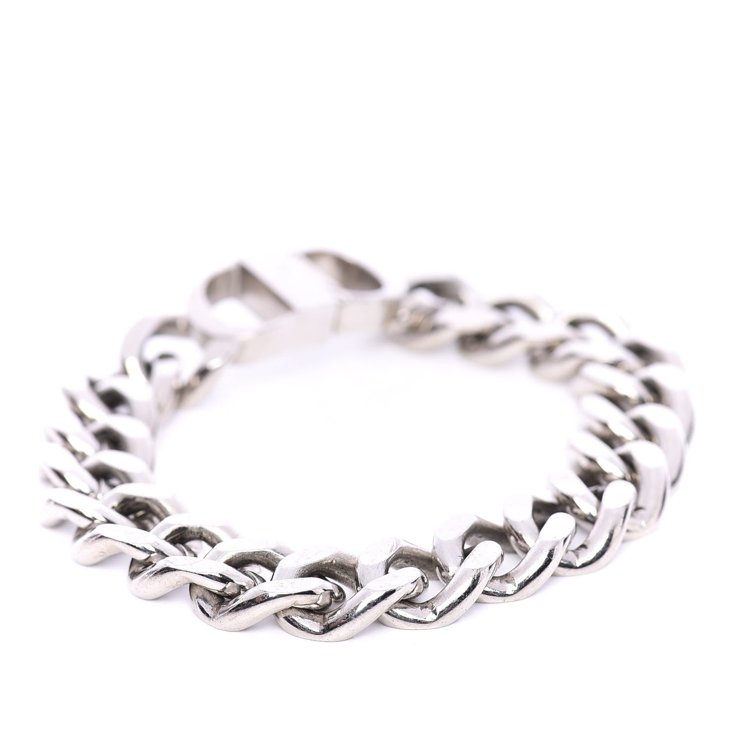 Christian Dior Brass CD Icon Chain Bracelet Silver 2 of 3