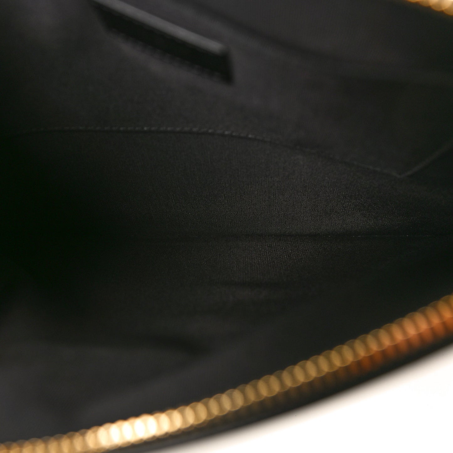Calfskin Medusa Print Zip Pouch Black