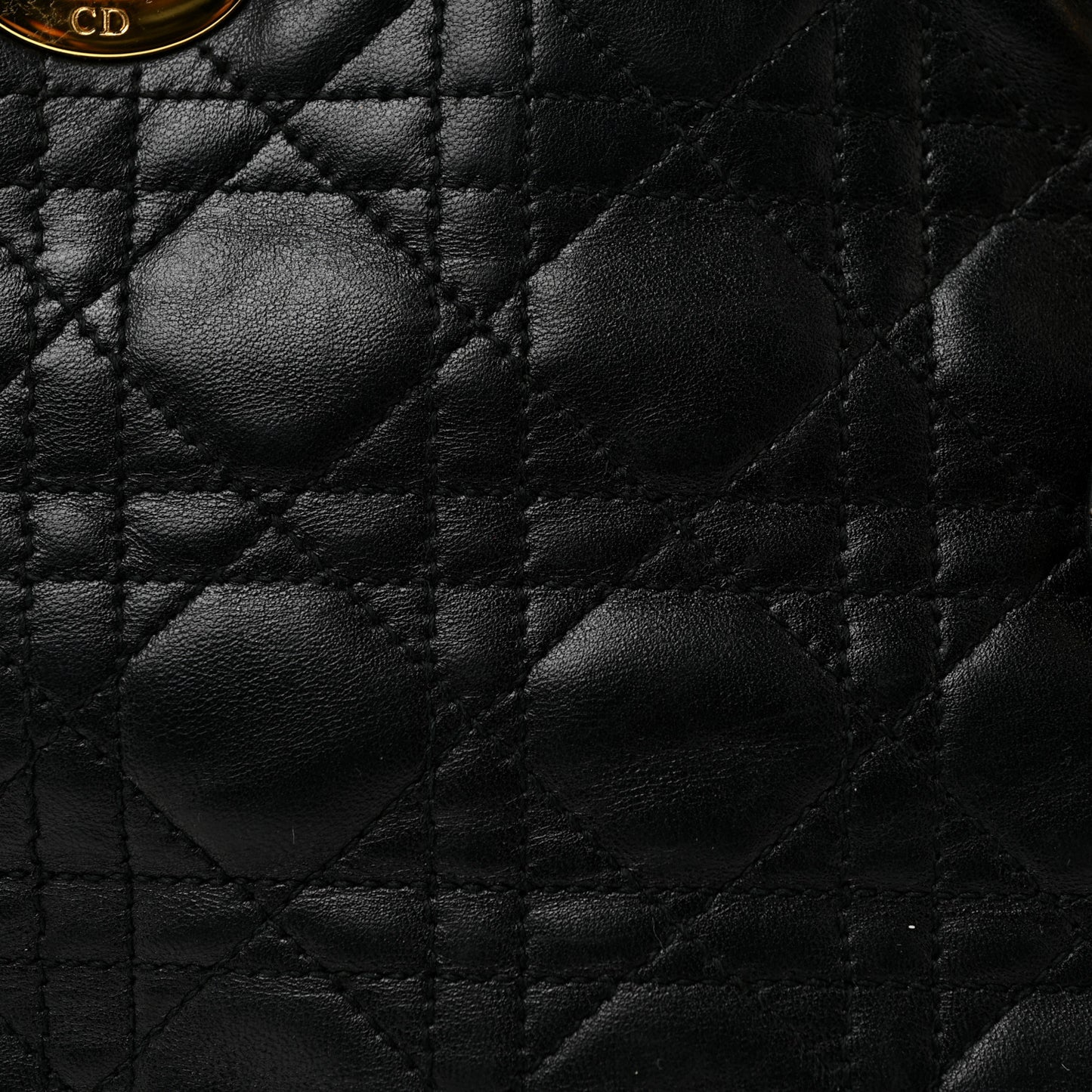 Lambskin Cannage Medium Lady Dior Black
