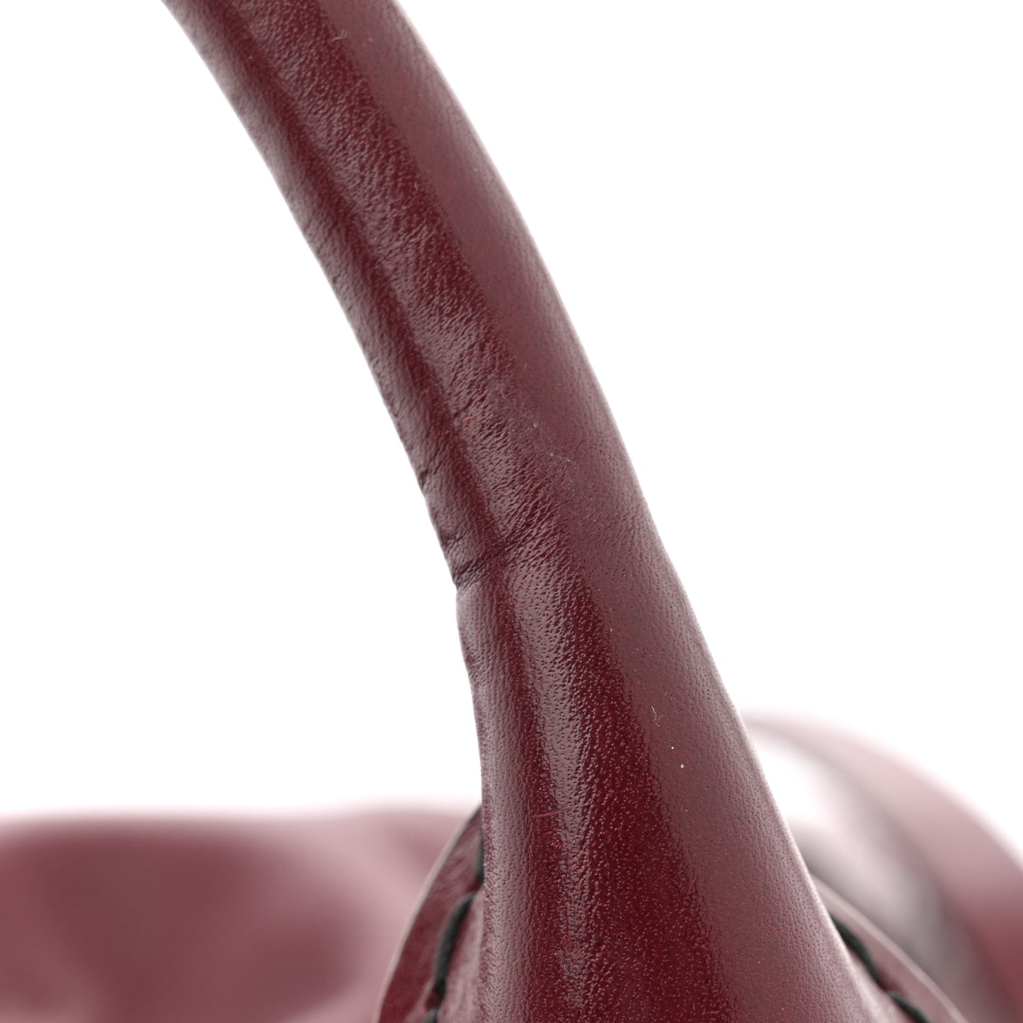 Lambskin Whipstitch Medium Tote Burgundy
