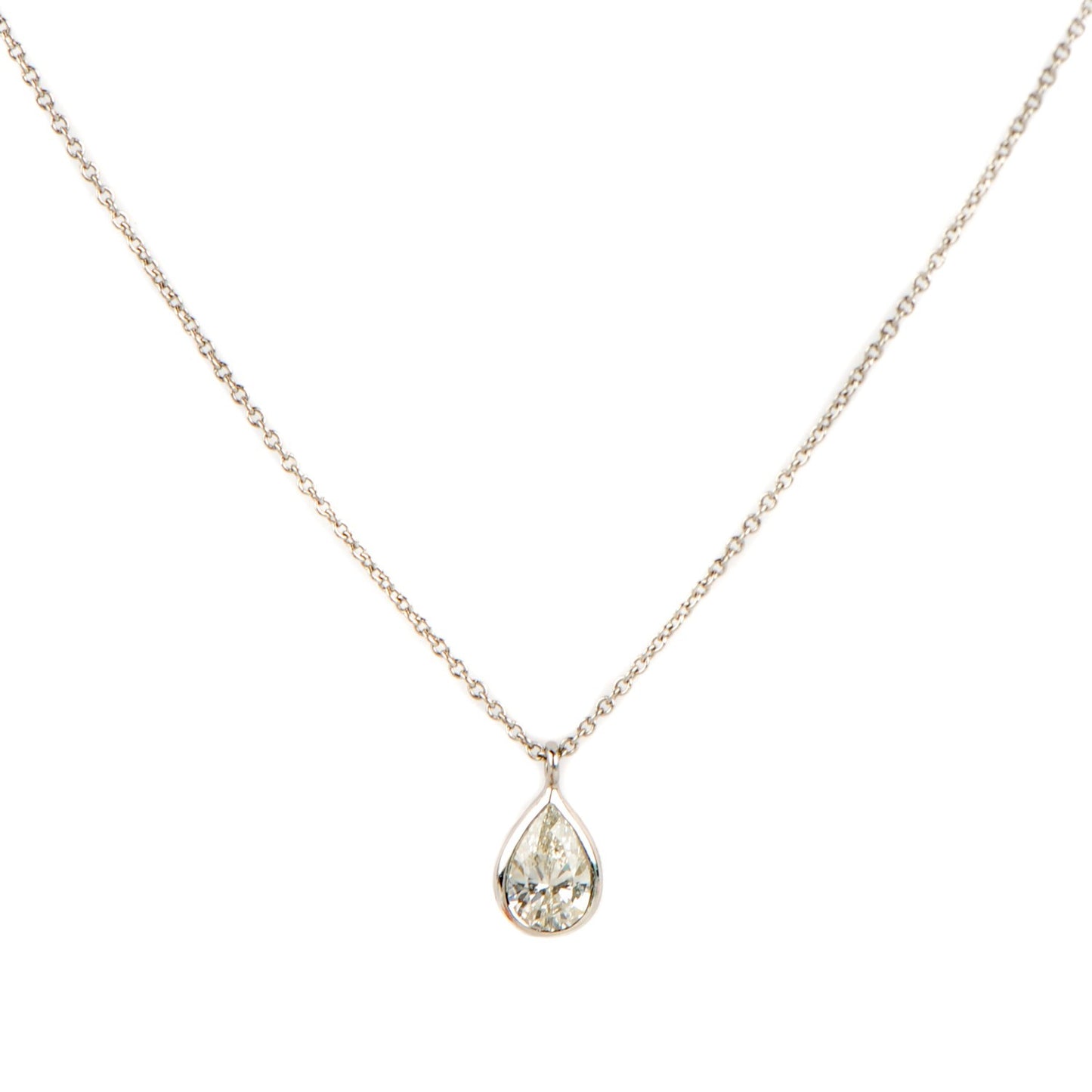 Platinum Pear Shape .65ctw Diamonds By The Yard Necklace