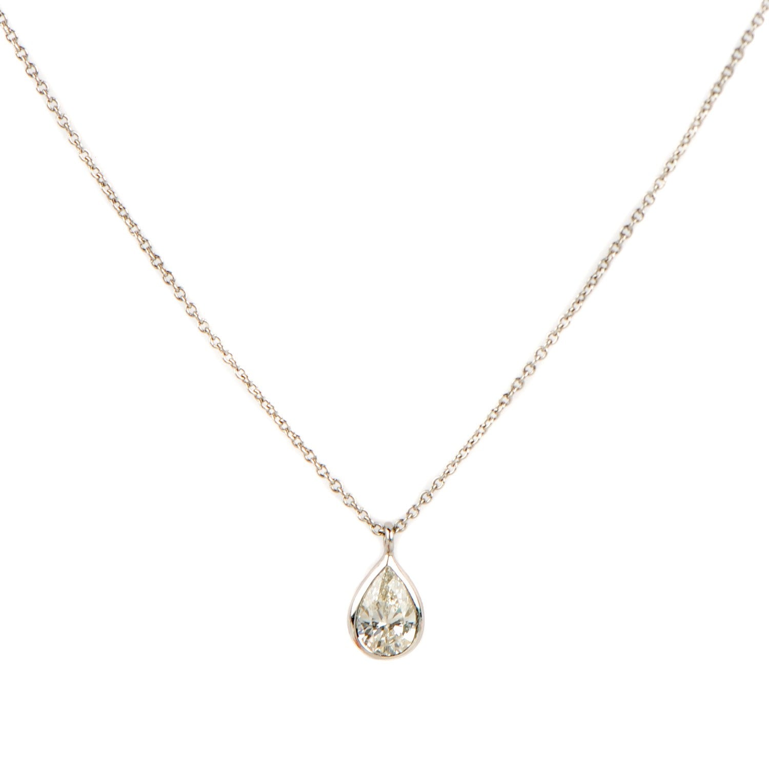 Tiffany Platinum Pear Shape .65ctw Diamonds By The Yard Necklace 1 of 7