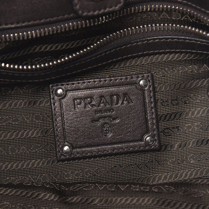 Prada Tessuto Nylon Nappa Zip Around Shopping Bag Moro Mordore 6 of 11