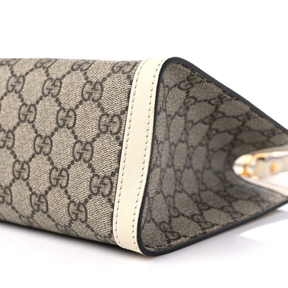 Gucci GG Supreme Monogram Moon Calfskin Small Padlock Tote Beige Ebony Mystic White 9 of 9
