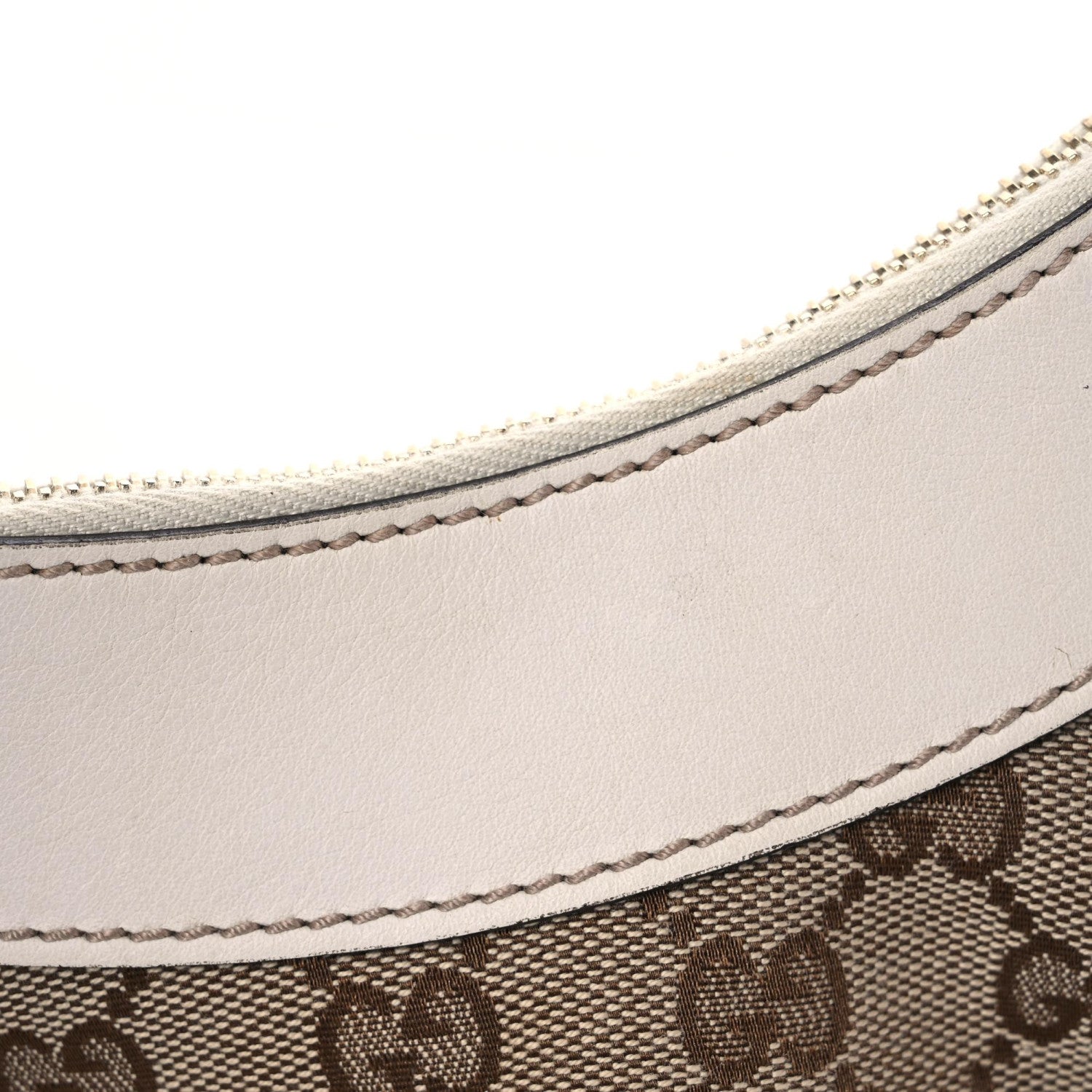 Gucci Monogram Medium D Gold Ring Hobo White 9 of 17