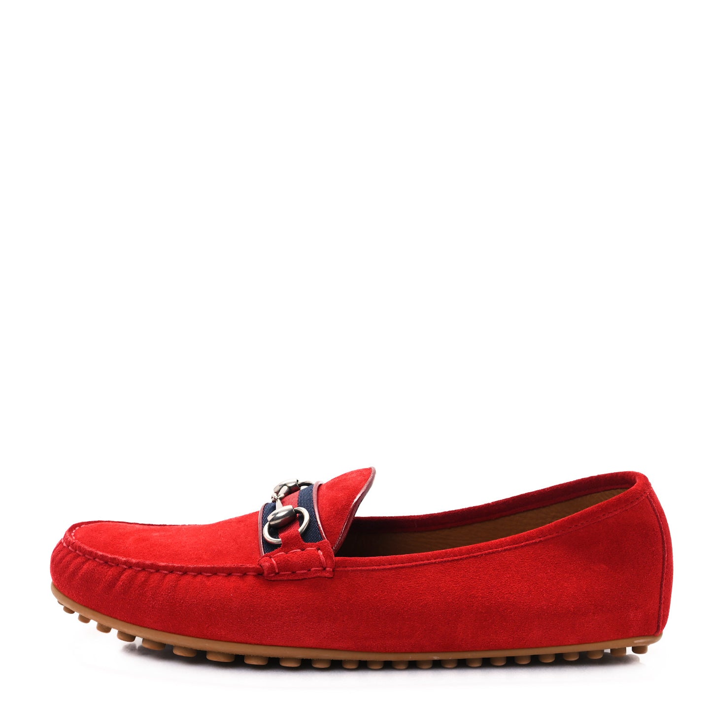 Suede Mens Horsebit Driver Loafers 11.5 Rosso