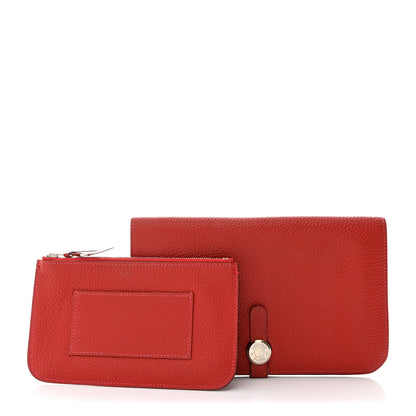 Hermes Togo Dogon Duo Wallet Rouge Casaque 1 of 11