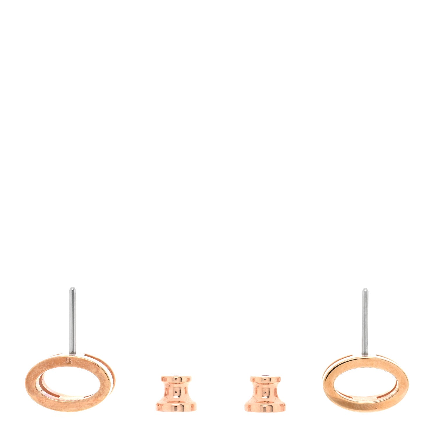 Hermes Rose Gold Lacquered Mini Pop H Earrings Rose Sakura 3 of 4