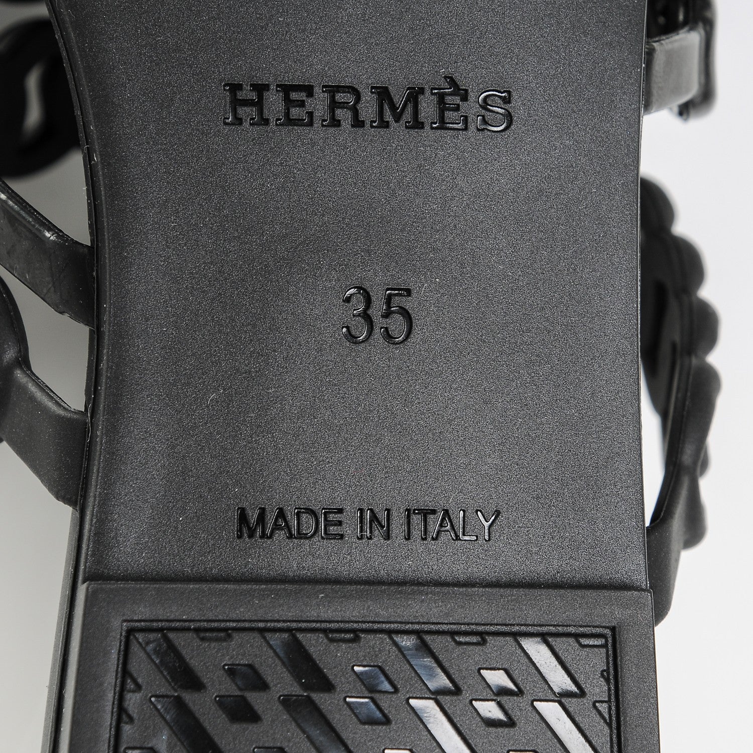 Hermes Rubber Chaine d'Ancre Nude Sandals 35 Black 8 of 9