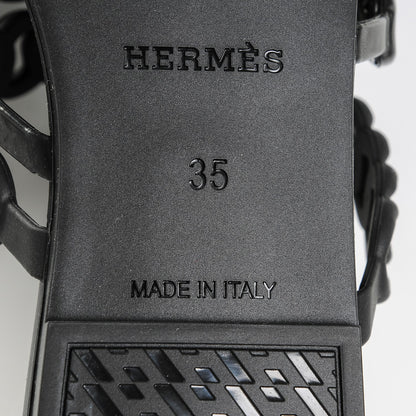 Hermes Rubber Chaine d'Ancre Nude Sandals 35 Black 8 of 9