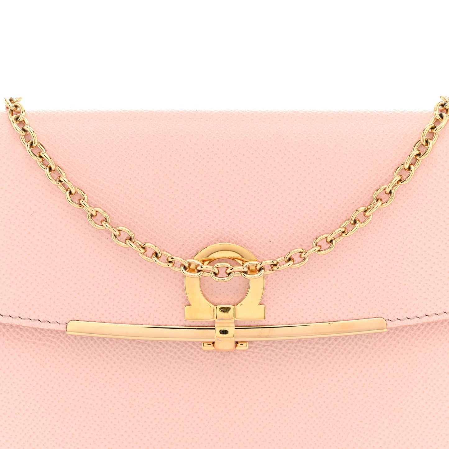 Hammered Calfskin Gancio Wallet On Chain Nylund Pink