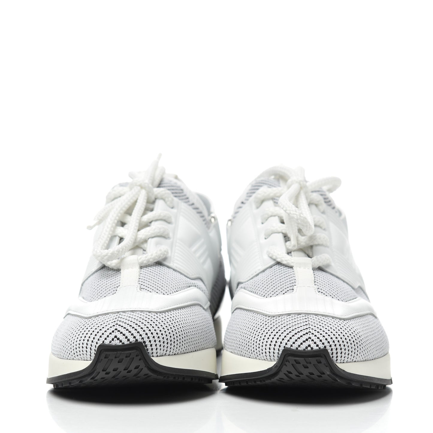 Calfskin Womens Athlete Sneakers 38.5 White Multicolor