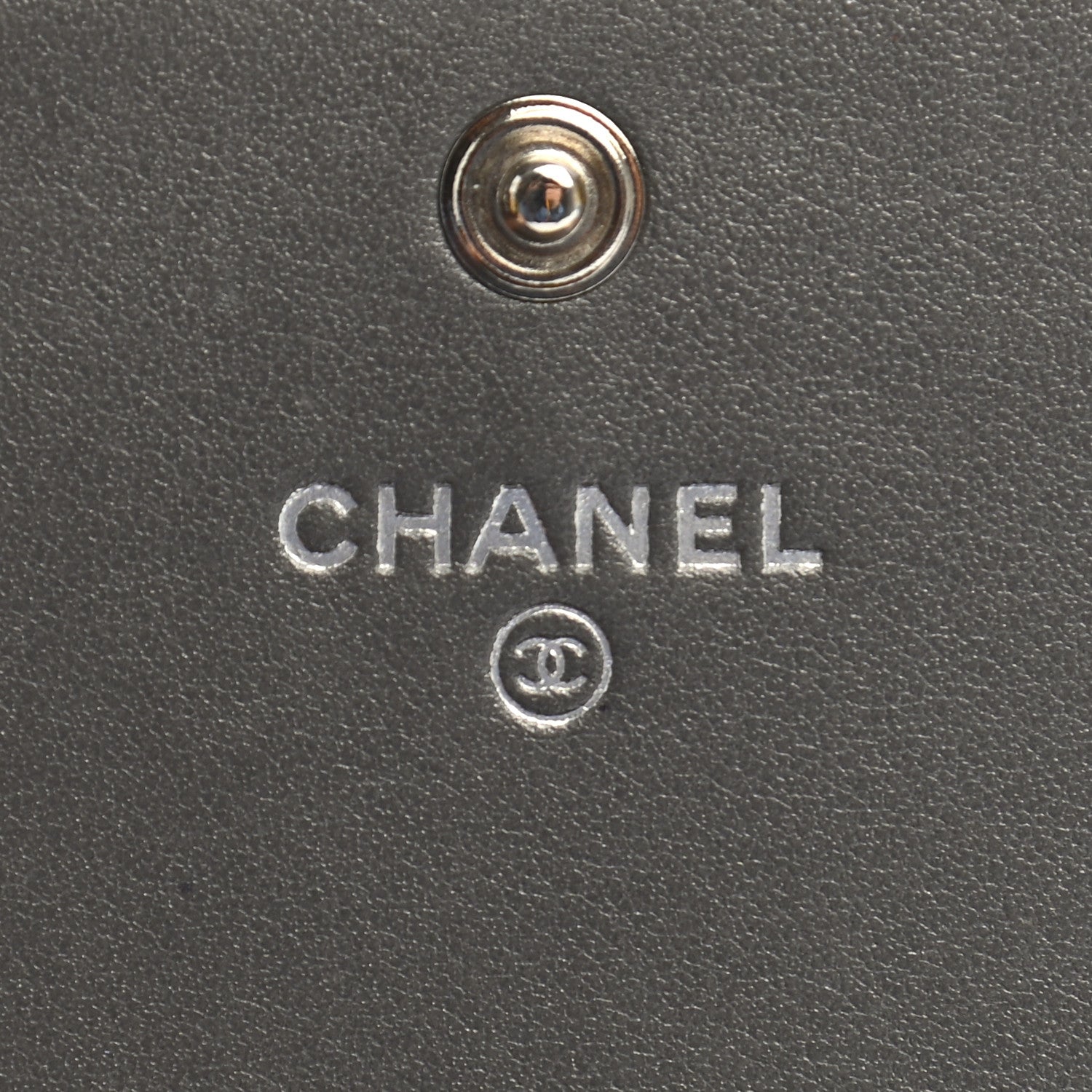 Chanel Metallic Camellia Calfskin Embossed Quilted Yen Wallet Grey 6 of 13