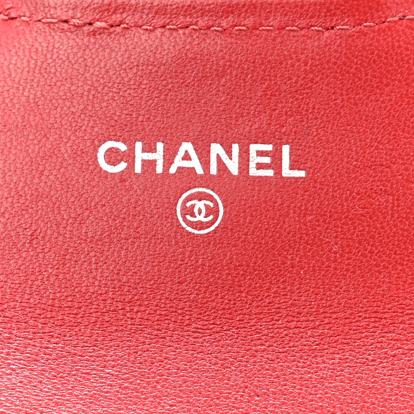 Lambskin Quilted Flap Card Holder Wallet Red