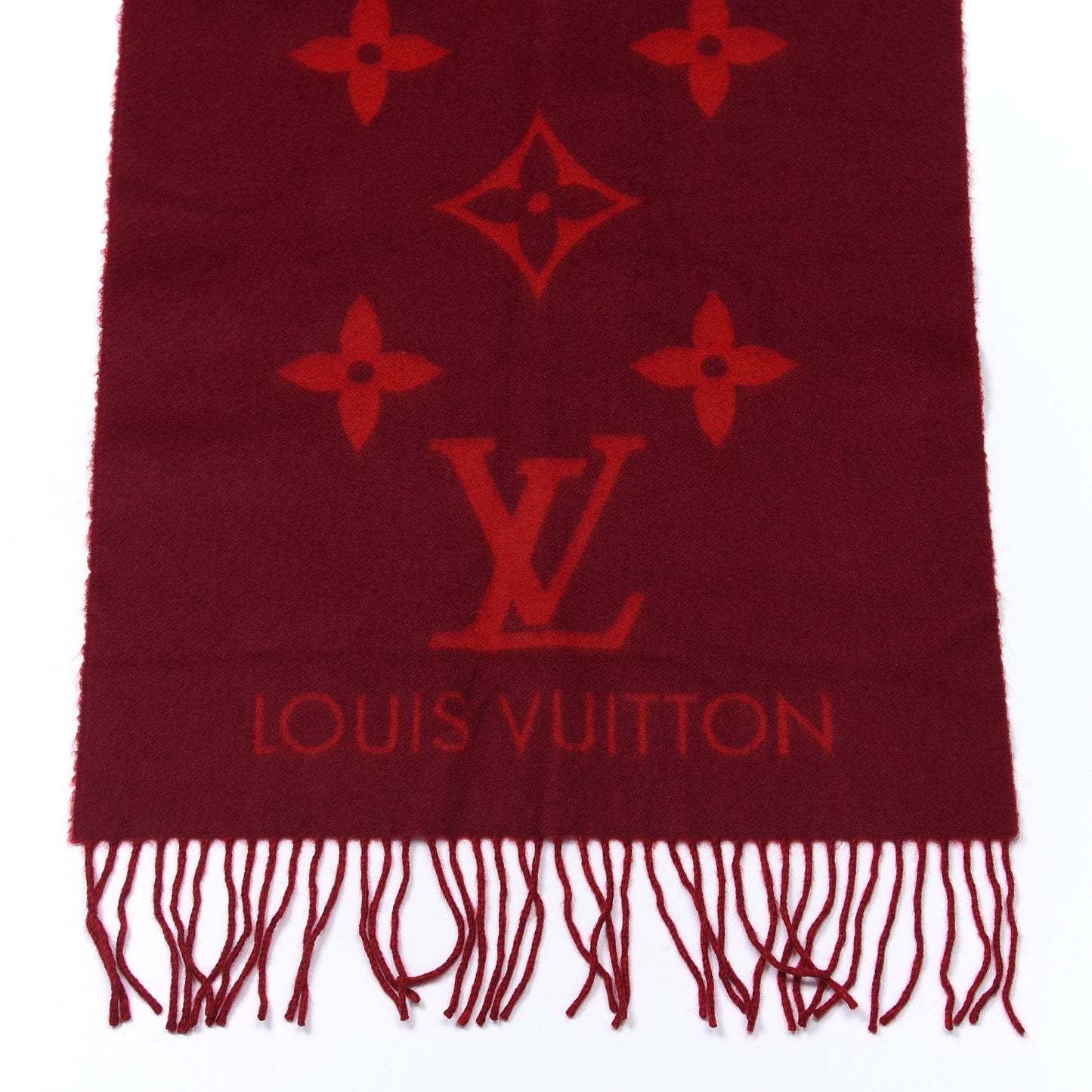 Cashmere Monogram Reykjavik Scarf Cherry